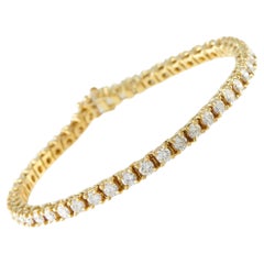 Bracelet « tennis » en or jaune 18 carats serti de diamants (6,90 ct) MF05-060526