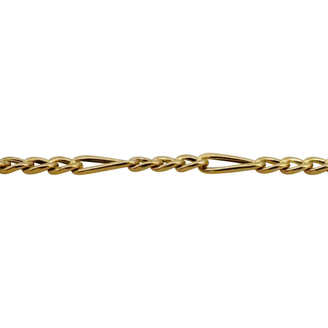 18 Karat Gelbgold 6g Hohllicht 3,5 mm Figaro Gliederkette Halskette 20