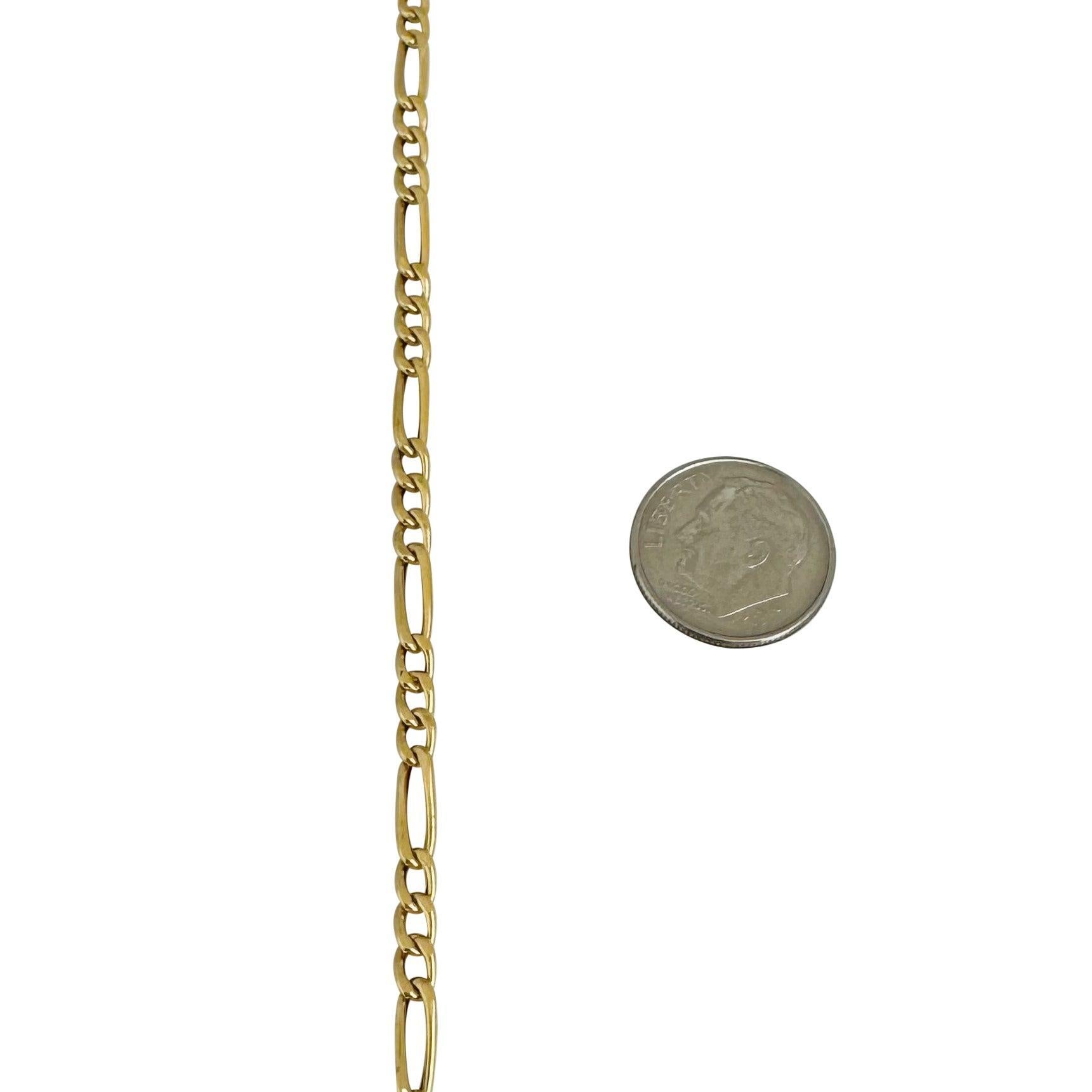 18 Karat Gelbgold 6g Hohllicht 3,5 mm Figaro Gliederkette Halskette 20