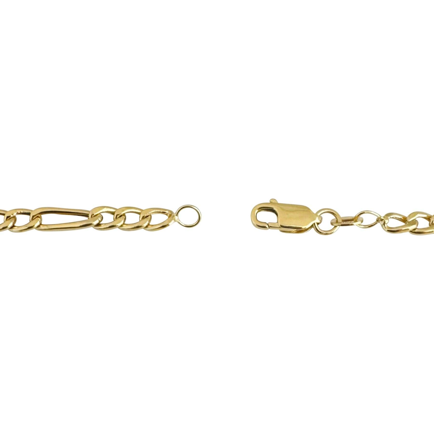 18 Karat Gelbgold 6g Hohllicht 3,5 mm Figaro Gliederkette Halskette 20