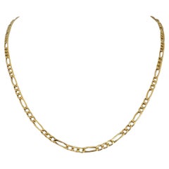 18 Karat Gelbgold 6g Hohllicht 3,5 mm Figaro Gliederkette Halskette 20"