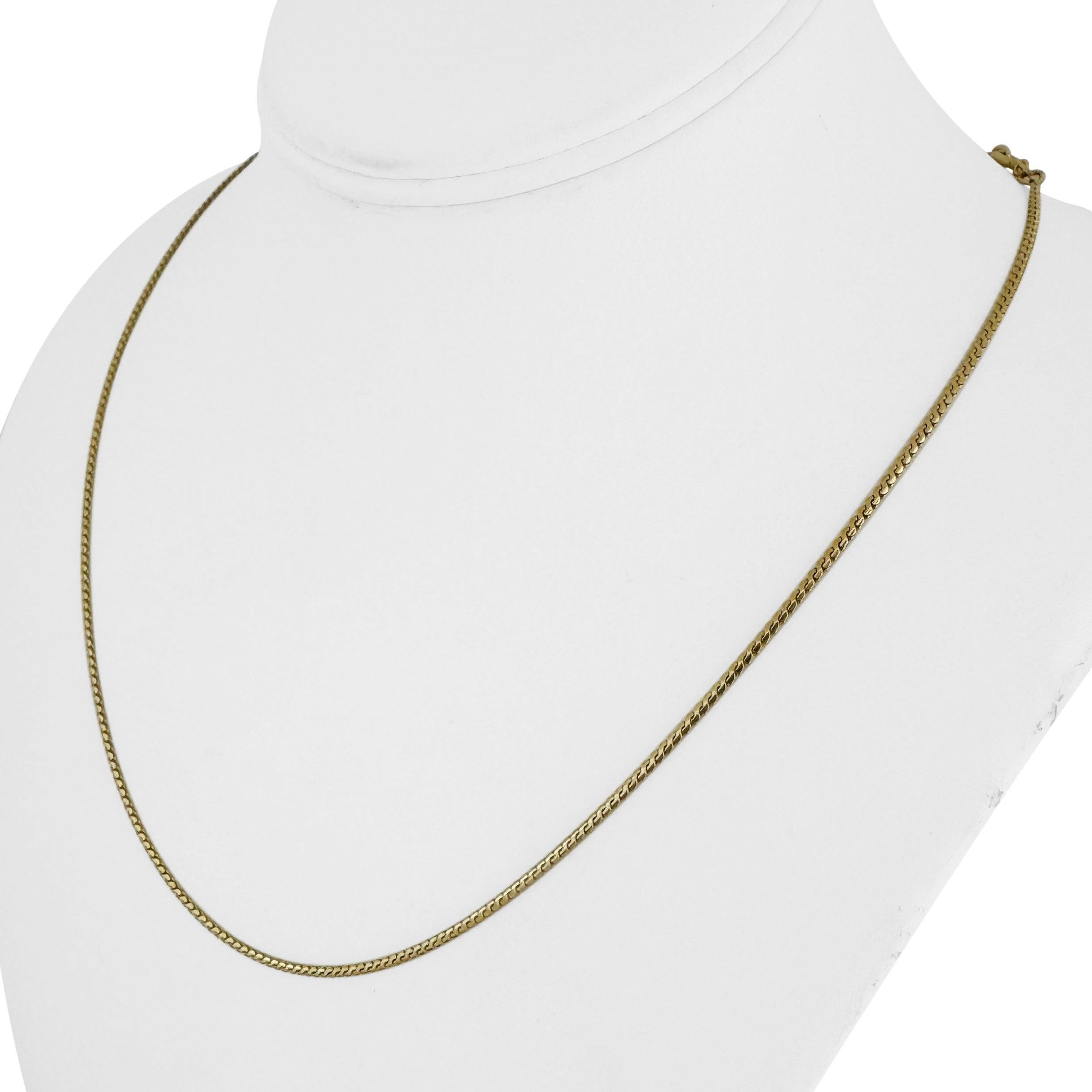 Bedingung:  Ausgezeichneter Condit, professionell gereinigt und poliert
Metall:  18k Gold (markiert und professionell getestet)
Gewicht:  6.1g
Länge:  19,5 Zoll
Breite:  1.5mm
Schließung:  Federring
Markierungen:  