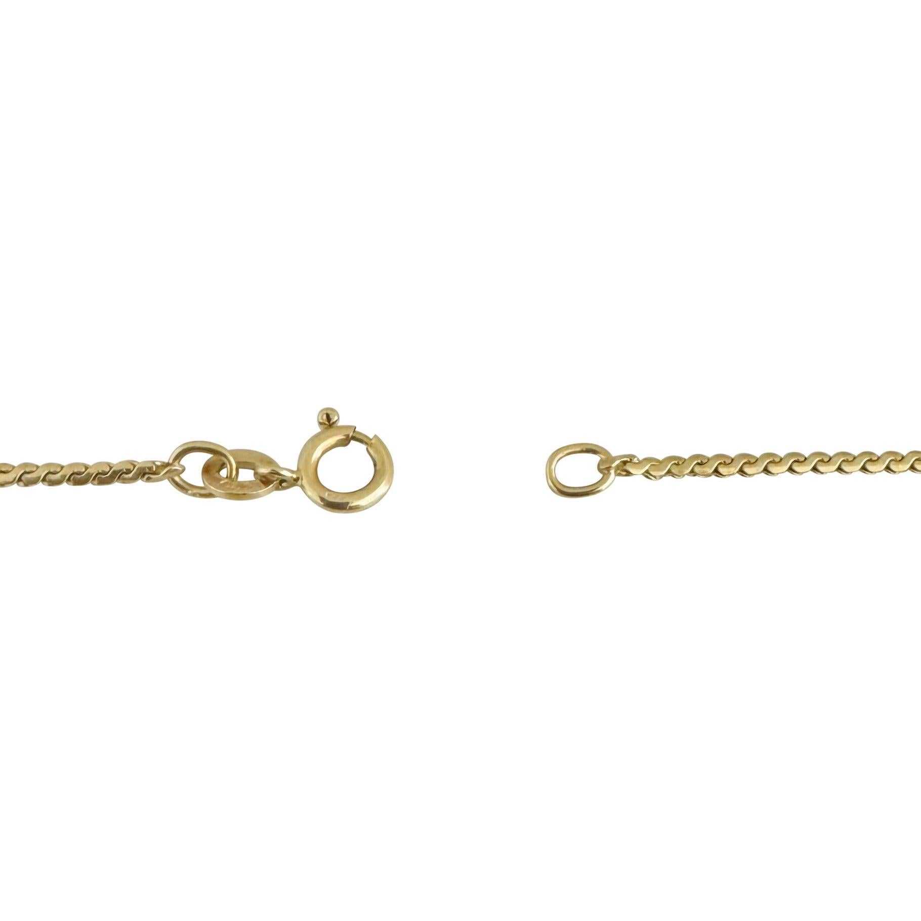 18 Karat Gelbgold 6g dünne 1,5 mm UnoAErre Serpentinen-Gliederhalskette Italien 19.5