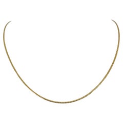 18 Karat Gelbgold 6g dünne 1,5 mm UnoAErre Serpentinen-Gliederhalskette Italien 19.5"