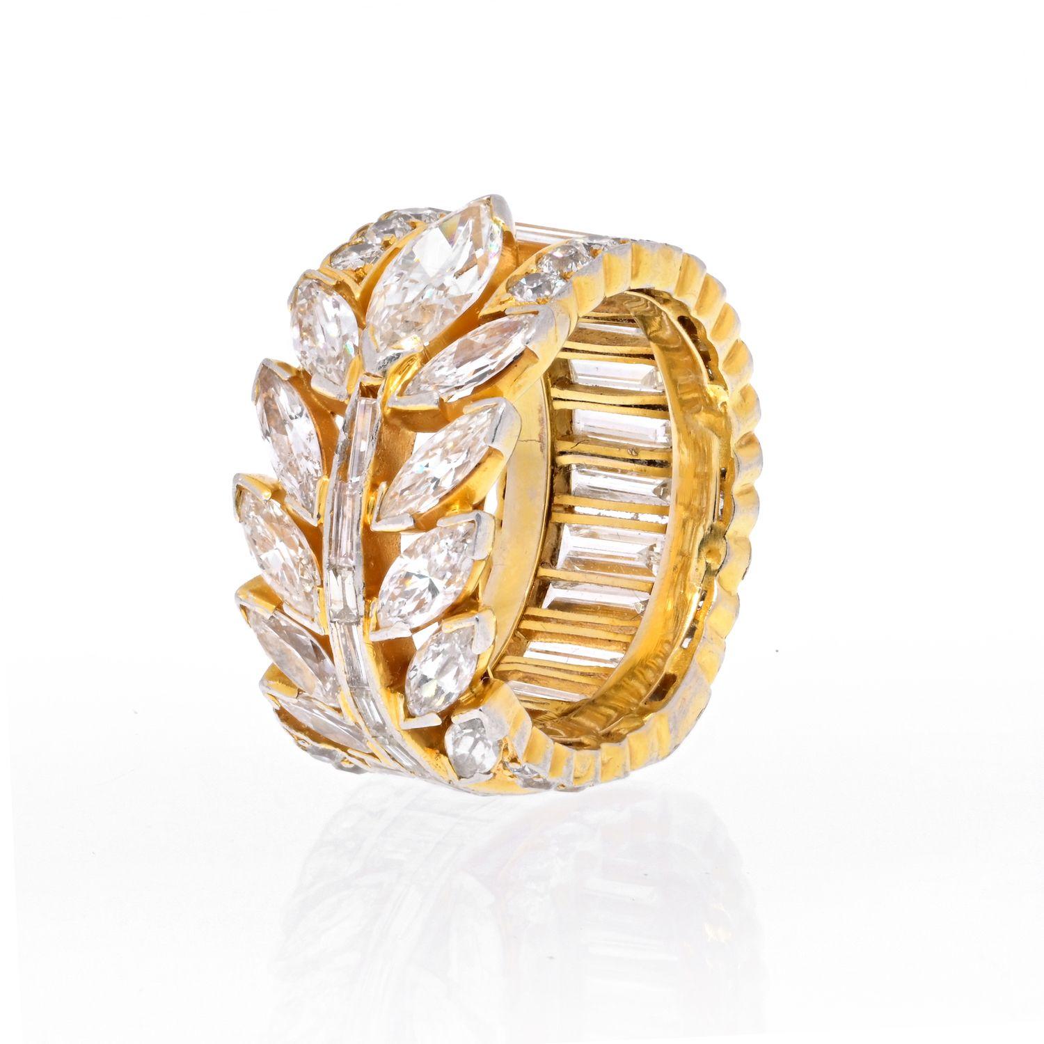 yellow gold baguette eternity ring