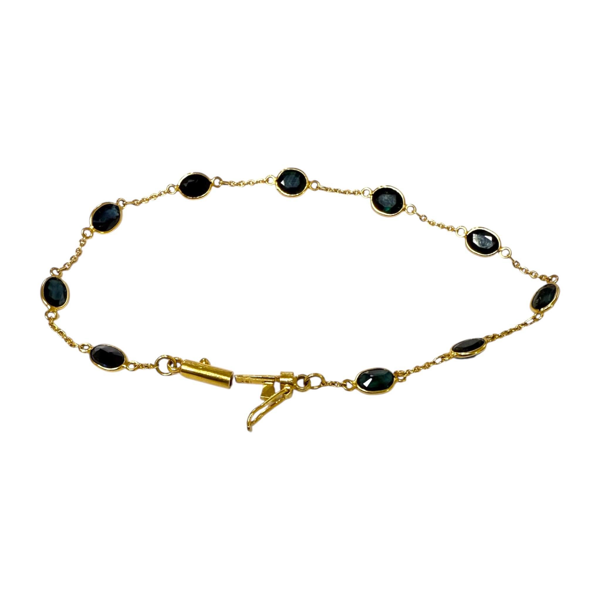 Bracciale in oro giallo 18K con zaffiro da 7 carati In condizioni buone in vendita a Montgomery, AL