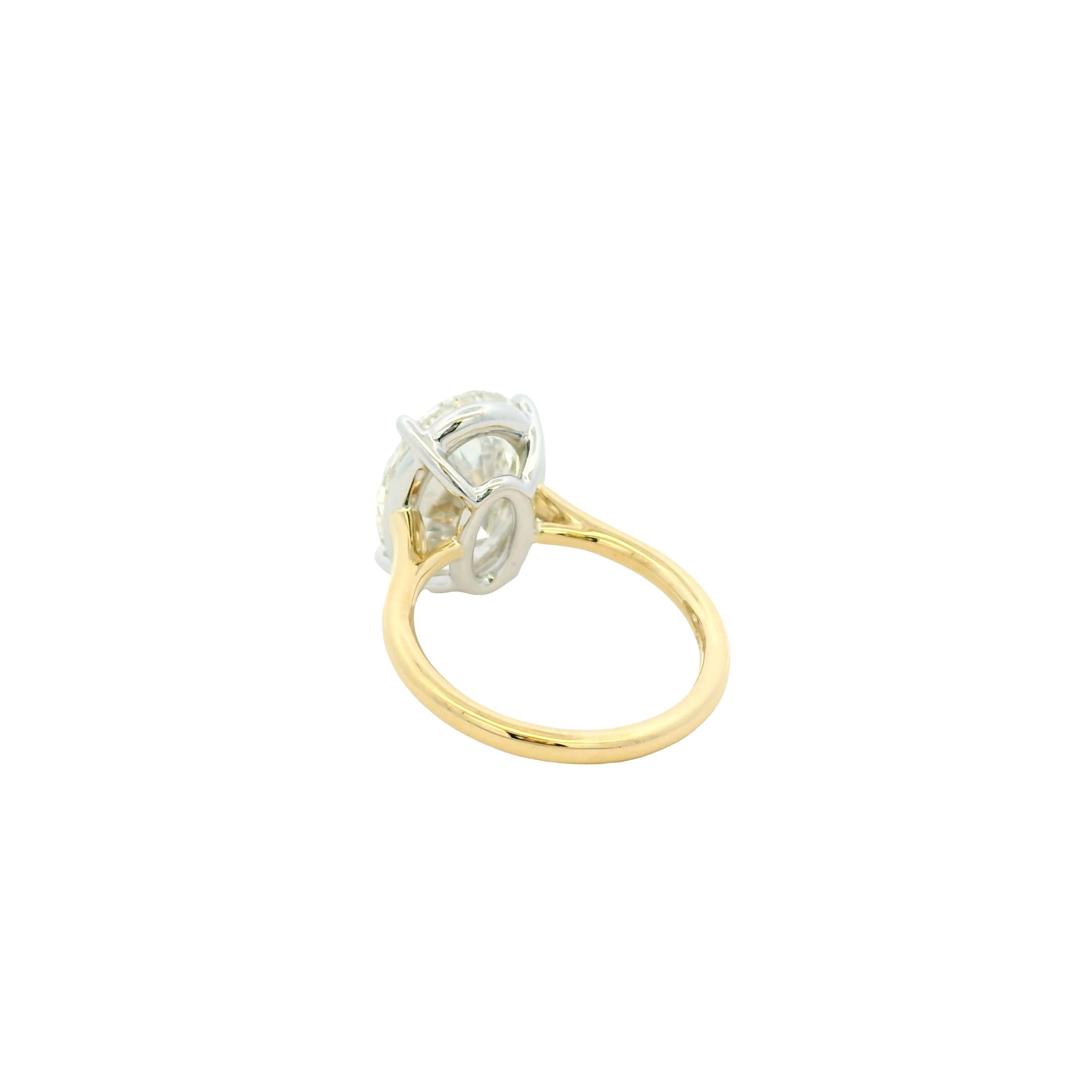 18k Yellow Gold GIA Certified 7.01ct Oval Brilliant Cut Ring For Sale ...