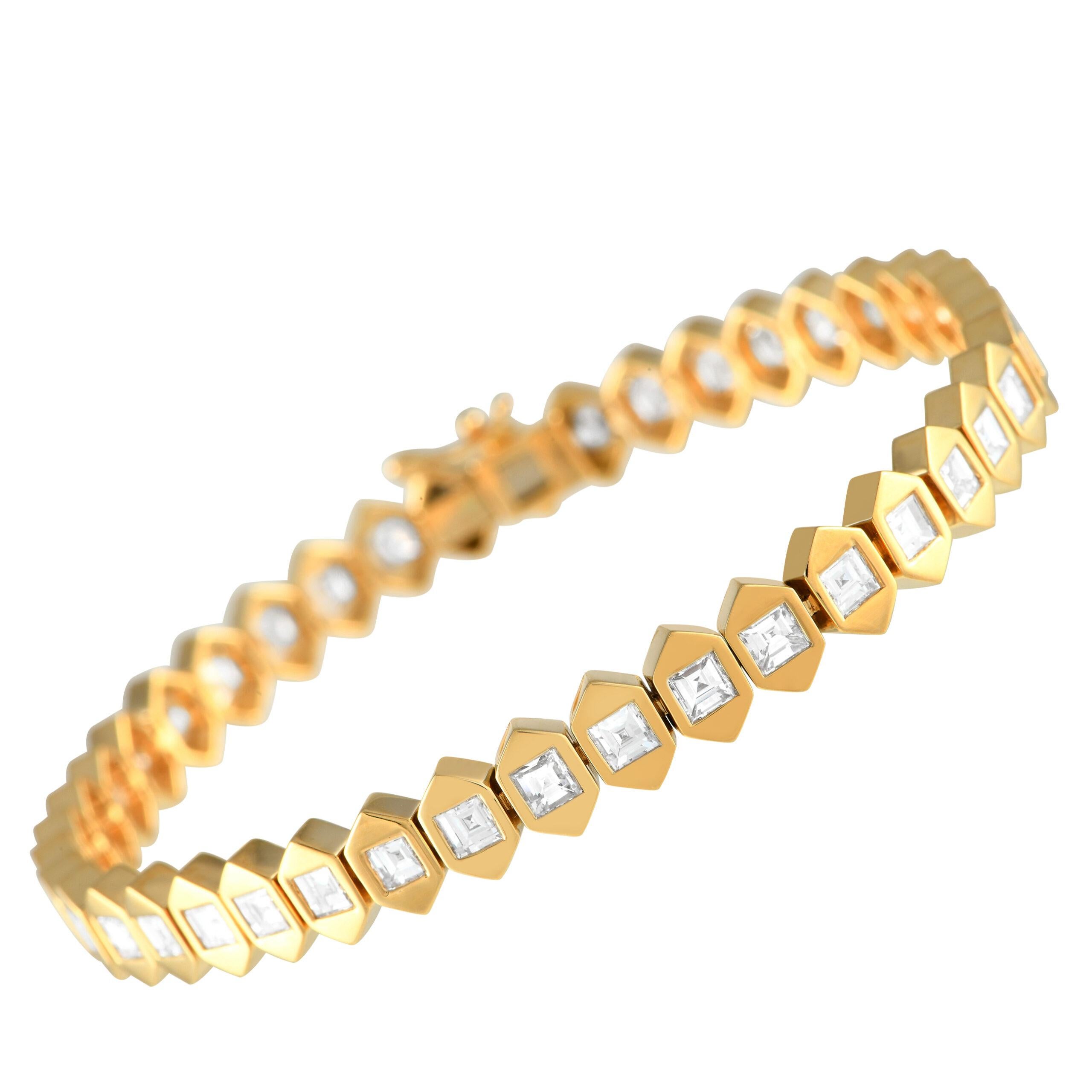 18K Yellow Gold 7.0ct Diamond Bracelet In New Condition For Sale In Southampton, PA