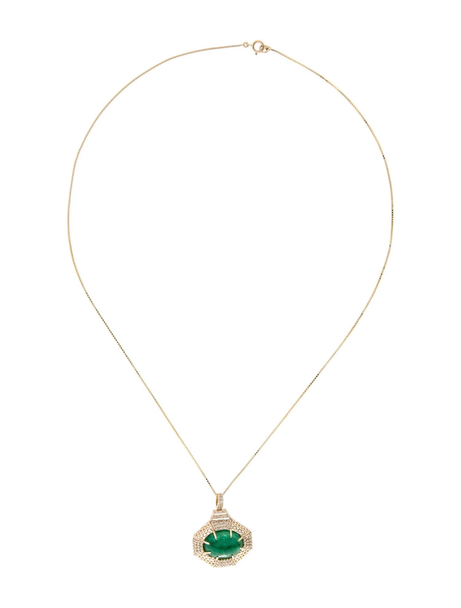 Artiste Collier pendentif en or jaune 18 carats avec émeraudes et diamants 7,71 carats en vente