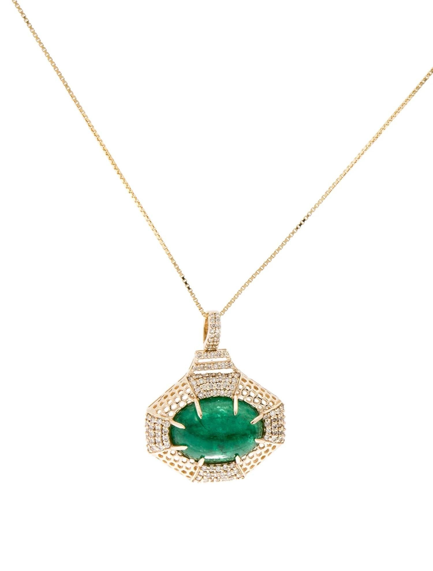 Taille émeraude Collier pendentif en or jaune 18 carats avec émeraudes et diamants 7,71 carats en vente