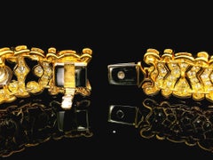 18k Yellow Gold 7.73ctw High Quality VVS E Pave Bezel Diamond Strap Bracelet