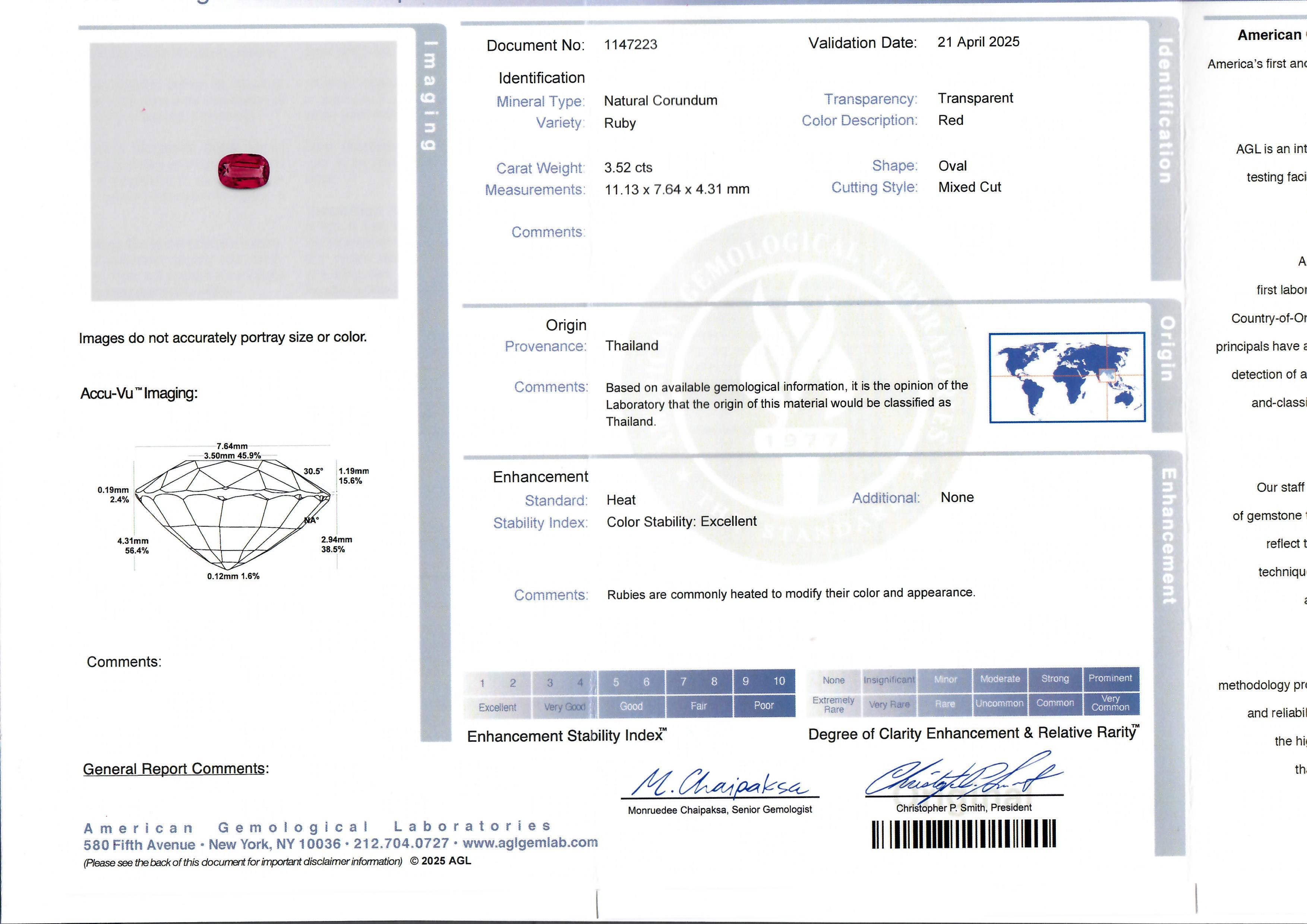 Anello in oro giallo 18k 7,84ctw AGL Clean Vibrant Red Ruby con diamante Baguette in vendita 8