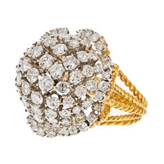 18K Yellow Gold 8.00 Cttw Diamond Dome Cocktail Fashion Ring