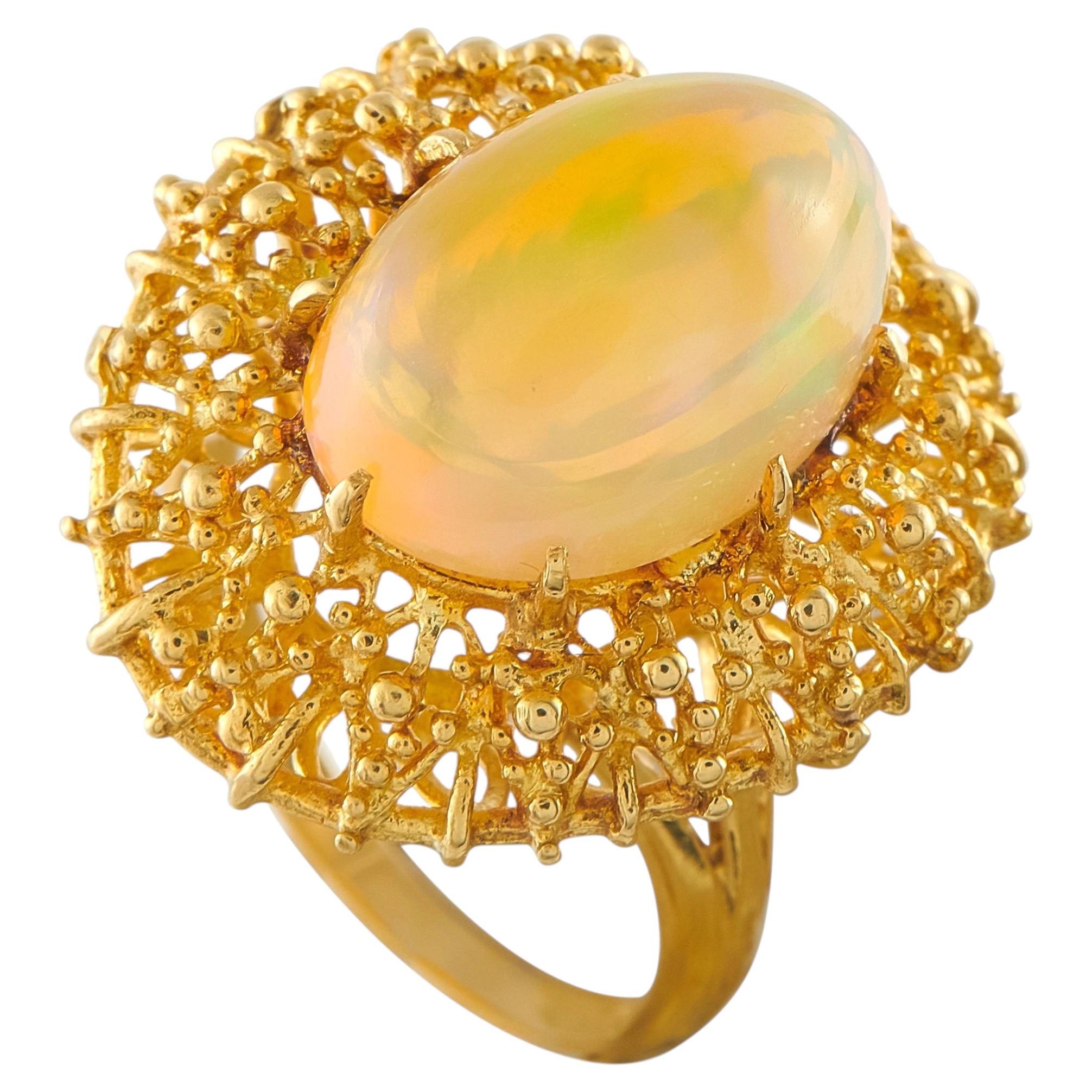 18K Yellow Gold 8.0ct Egyptian Opal Ring MF07-070826 For Sale