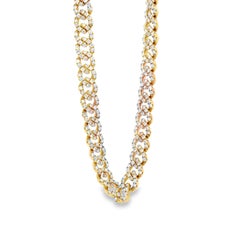 18k Yellow Gold 8.25ctw Pavé Diamond Cuban Link Chain Necklace