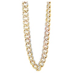 18k Yellow Gold 8.25ctw Pavé Diamond Cuban Link Chain Necklace