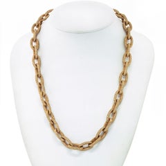 18 Karat Gelbgold 85 Karat Oval Diamant Gliederkette Halskette