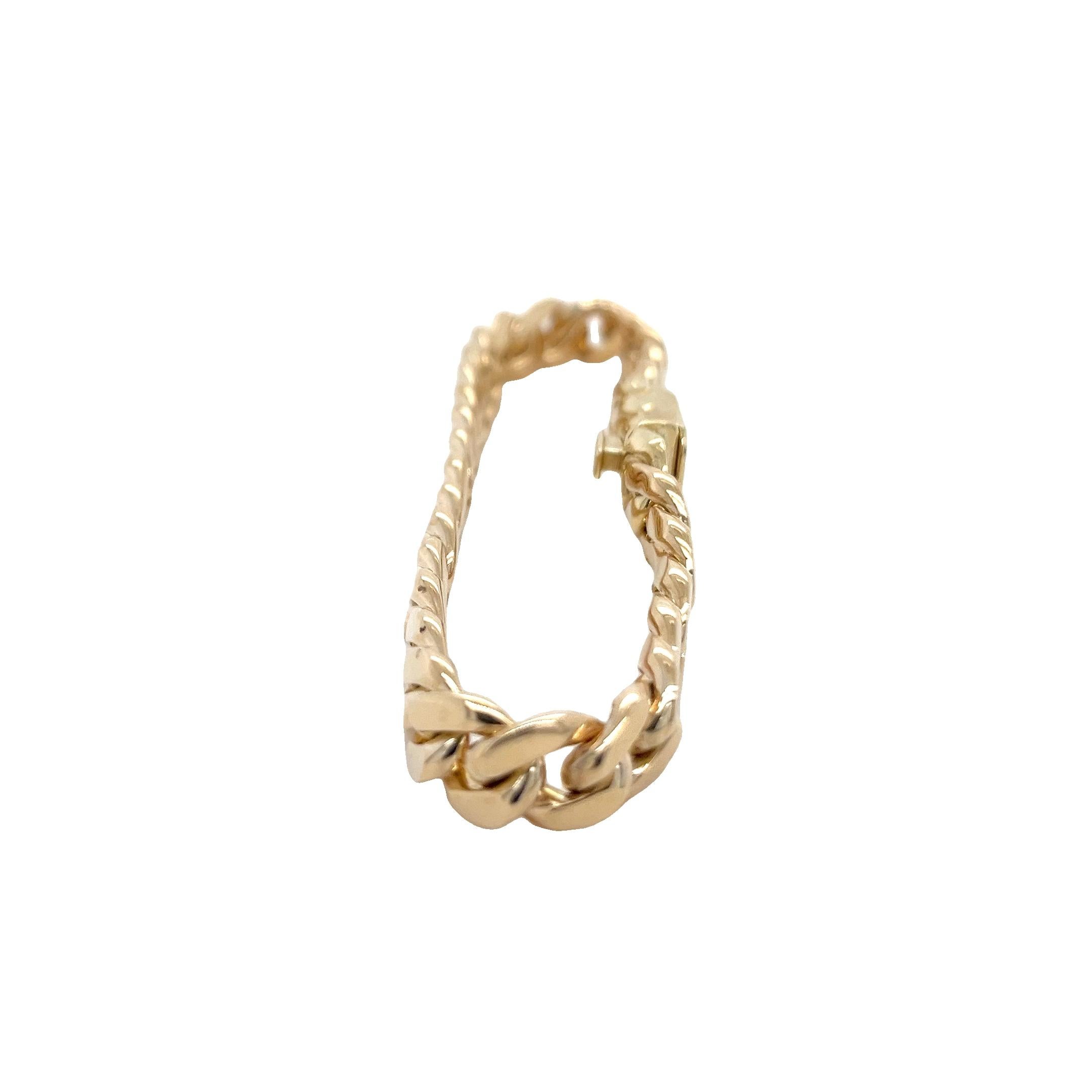 Bracciale A Link Cubano in oro giallo 18K, largo 8,7 mm, 7,75 pollici In condizioni buone in vendita a Coral Gables, FL