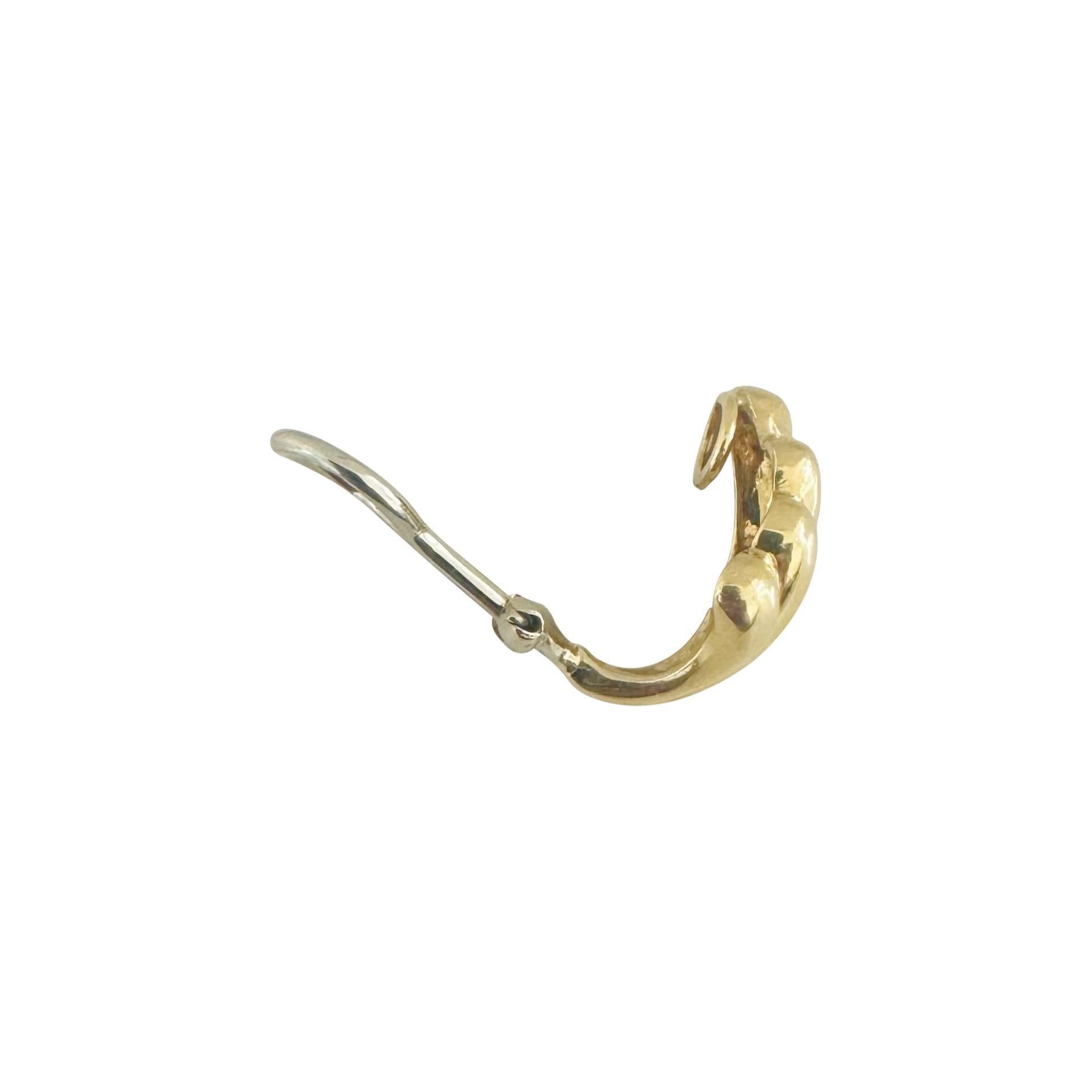 18k Gelbgold 8,9g massiv poliert Fancy Clip On Ohrringe Italien im Zustand „Gut“ in Guilford, CT