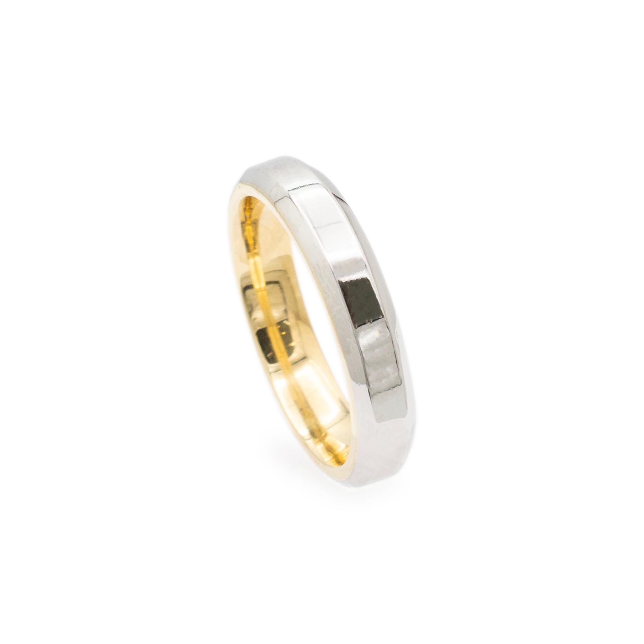 Women's or Men's 18K Yellow Gold & 900 Platinum Two Tone Braided Wedding Band For Sale