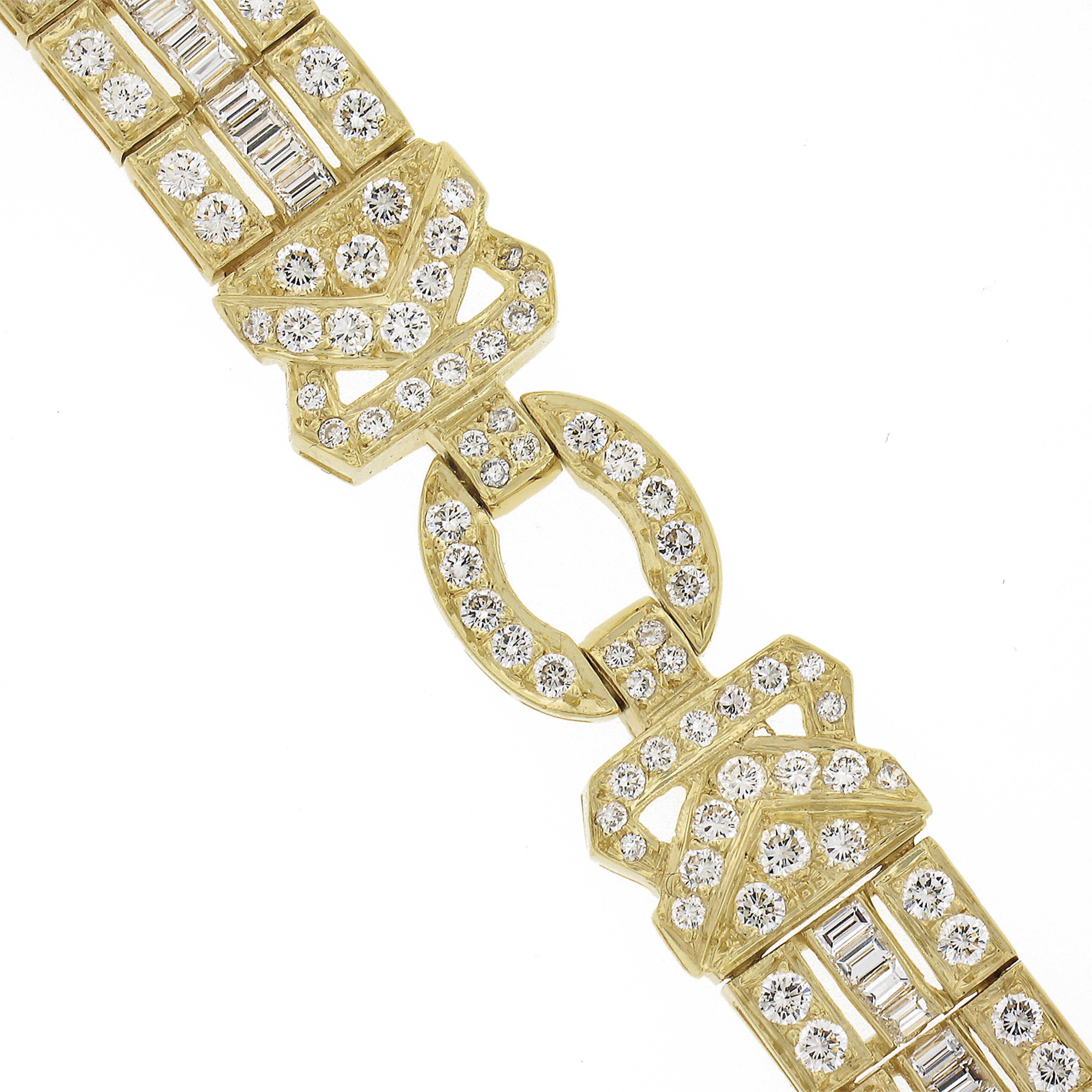 Bracelet en or jaune 18K avec 9.16ctw Diamond Drenched 14.3mm Wide 7