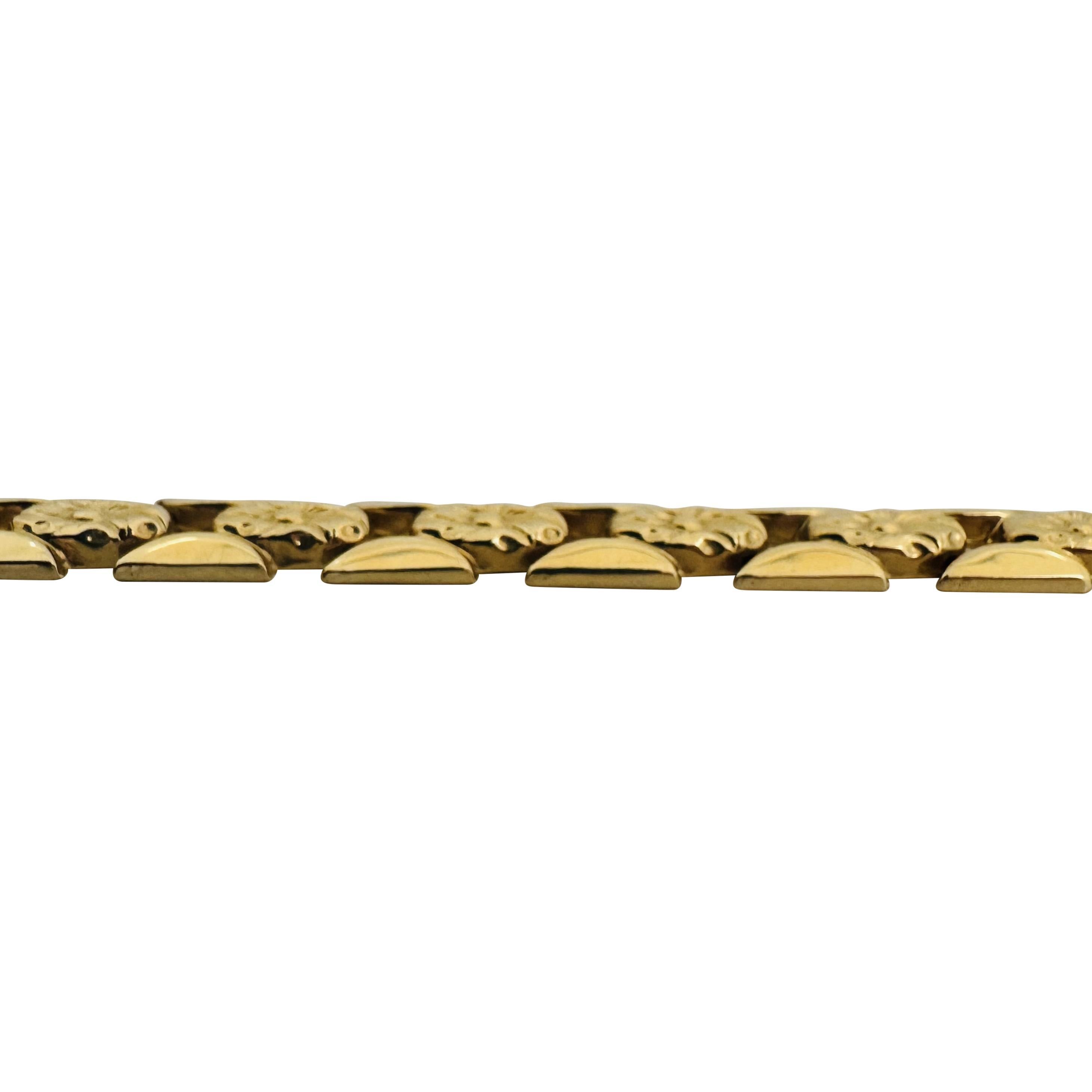 18k Yellow Gold 9.2g Vintage Ladies 8mm Fancy Link Bracelet Italy 7