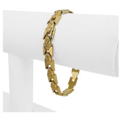 Oro giallo 18k 9,2 g Bracciale vintage da donna 8 mm A Link Italia 7"