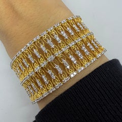 18K Yellow Gold 9.48 Carat Diamond Bracelet - 7 inches
