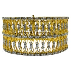 18K Yellow Gold 9.48 Carat Diamond Bracelet - 7 inches