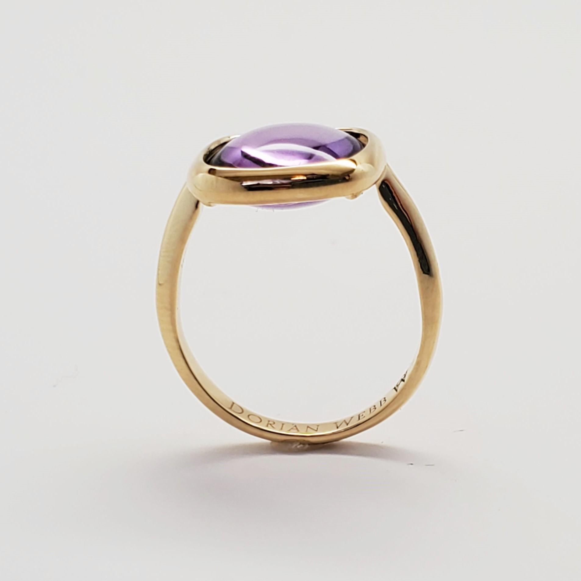 18k Yellow Gold 9.5 Cts Amethyst Halo Ring 3