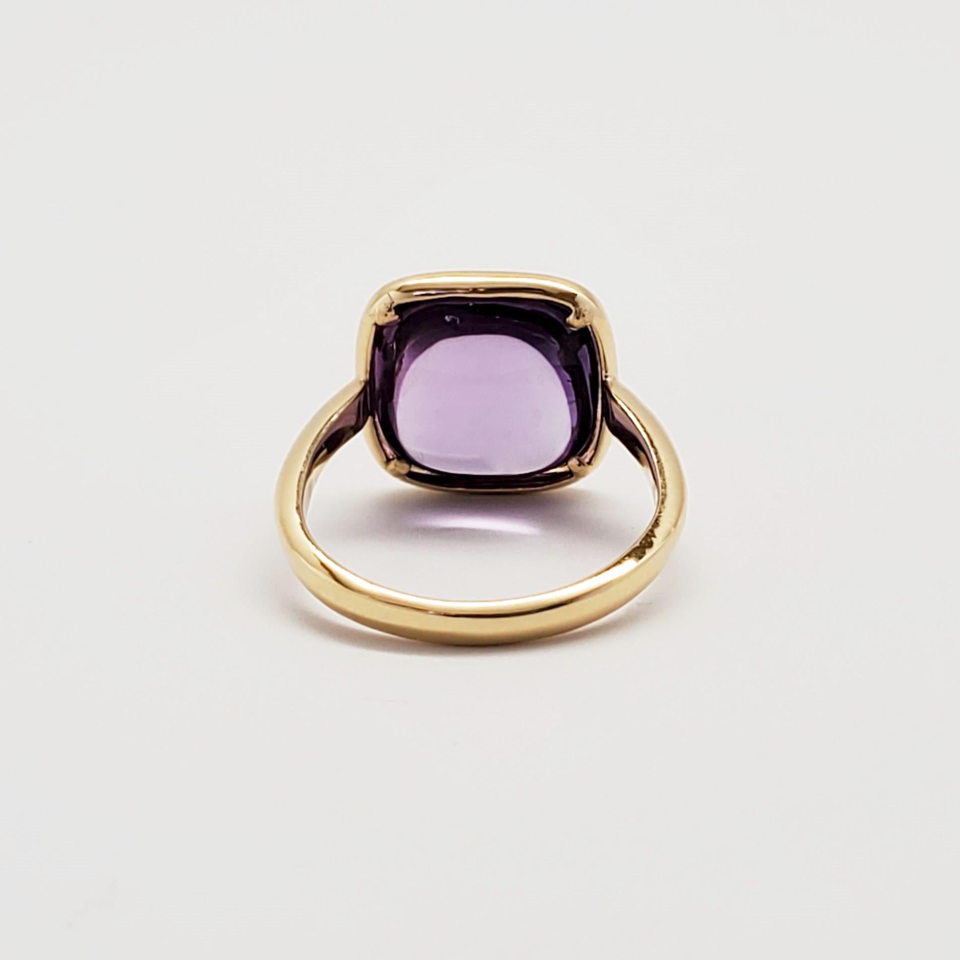 18k Yellow Gold 9.5 Cts Amethyst Halo Ring 5