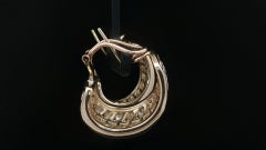 18k Yellow Gold 9.50ctw Round Channel Diamond Wide Cuff Statement Earrings