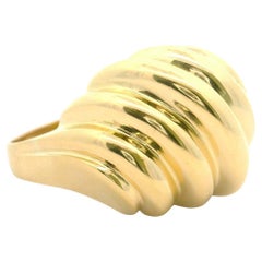 Oro giallo 18k 9,8g Donna Anello Gambero Grande Lucido Misura 7