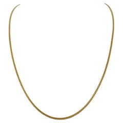 18k Yellow Gold 9.8g Solid Thin 2mm Cuban Curb Link Chain Necklace 24"