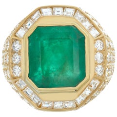 18k yellow gold AGL certified, Colombian Emerald Ring