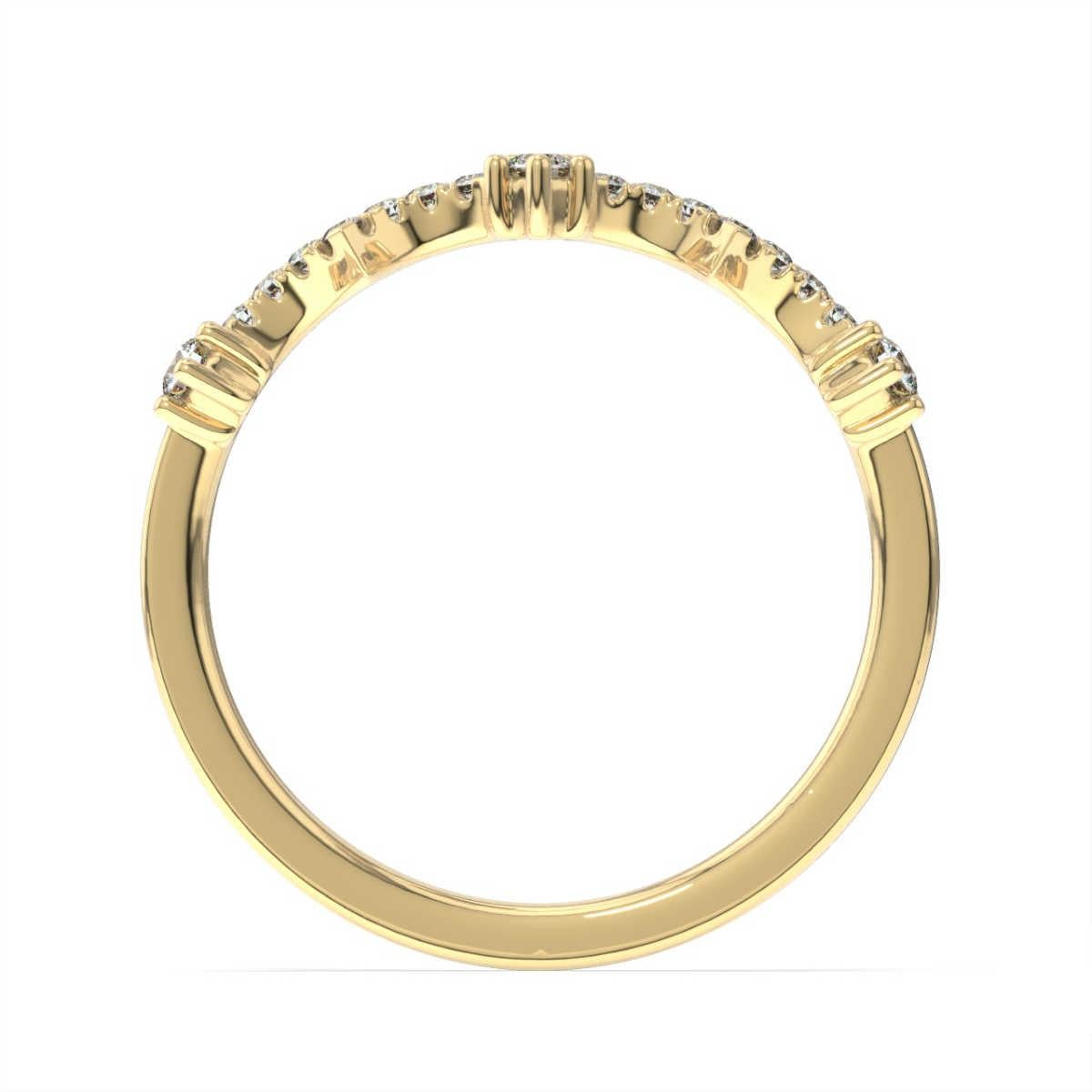 This petite curve ring features round brilliant diamonds micro prong-set along the top of this band. Experience the difference!

Product details: 

Center Gemstone Color: WHITE
Side Gemstone Type: NATURAL DIAMOND
Side Gemstone Shape: ROUND
Metal: