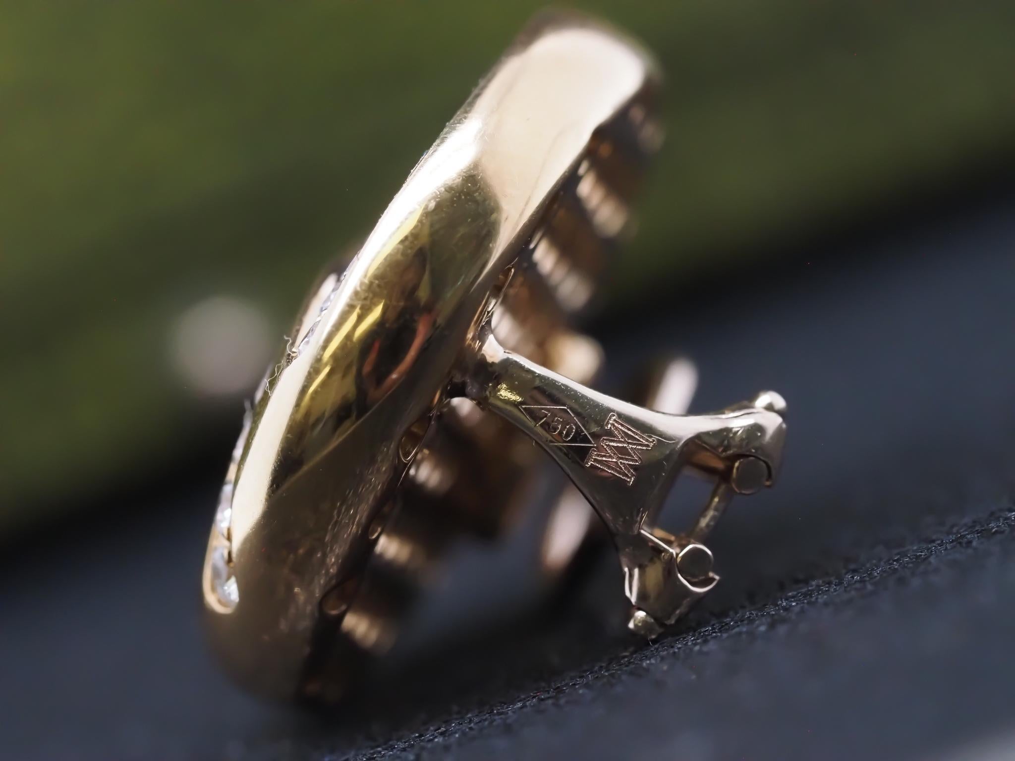 18K Yellow Gold Alberto Milani Via Brera Diamond Earrings In Excellent Condition For Sale In Hicksville, NY