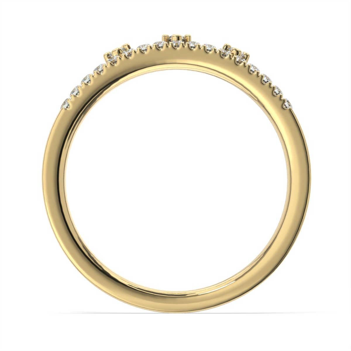 This crown band features 0.16-carat total weight of round brilliant diamonds. It can be perfect as stackable or as a matching band to your engagement ring. Experience the difference!

Product details: 

Center Gemstone Color: WHITE
Side Gemstone