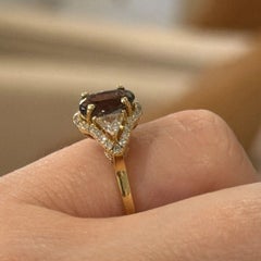 18K Yellow Gold Alexandrite & Diamond Ring 1.53ct Oval FGL Certified 0.59ctw