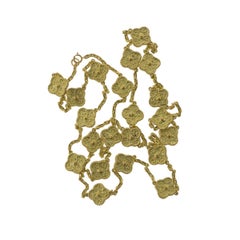 Collana con ornamento a trifoglio in oro giallo 18 carati stile "Alhambra