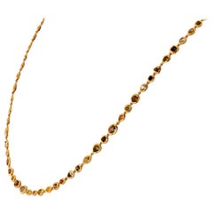 18 Karat Gold All Natural Multi-Color and White Diamonds by the Yard Necklace
