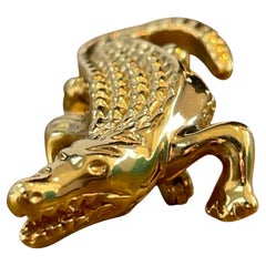 18K Yellow Gold Alligator Brooch