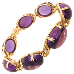 18k Yellow Gold Amethyst Bracelet