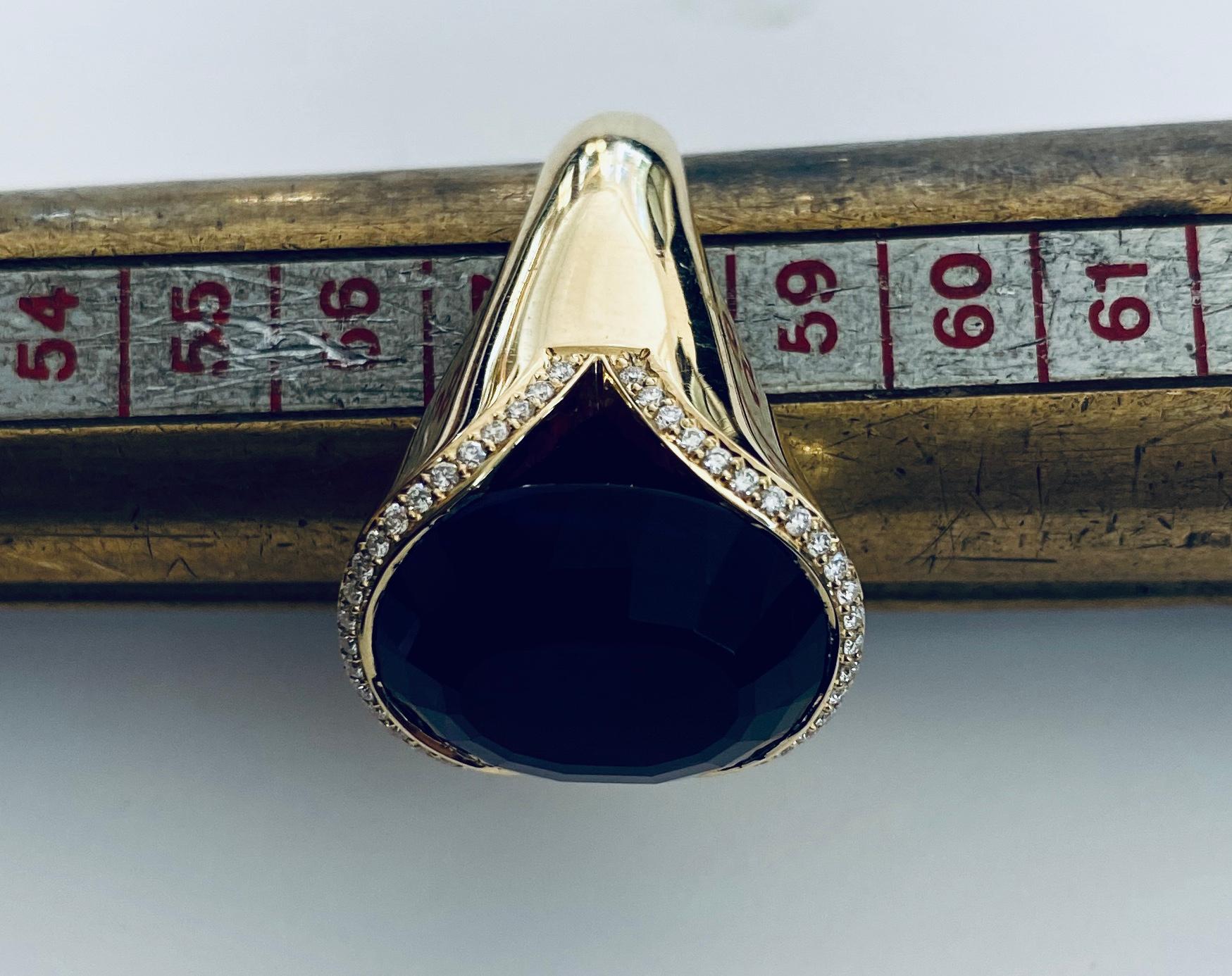 Oval Cut 18 Karat Gold Amethyst-Diamond Ring E.Schmidt Detmold 'D' 1965 