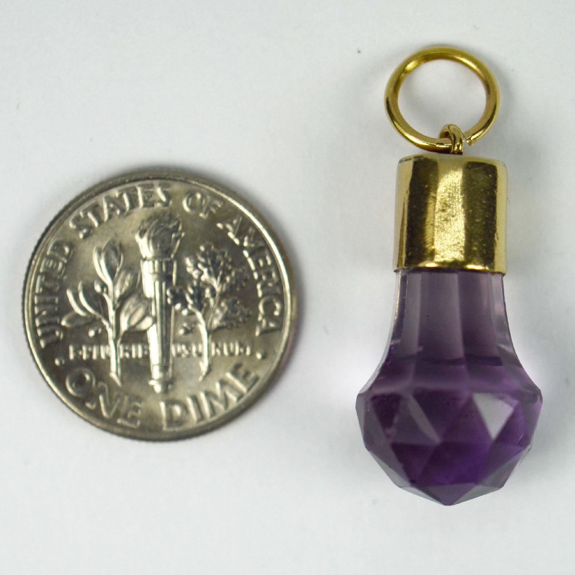 Women's or Men's 18K Yellow Gold Amethyst Fob Charm Pendant For Sale