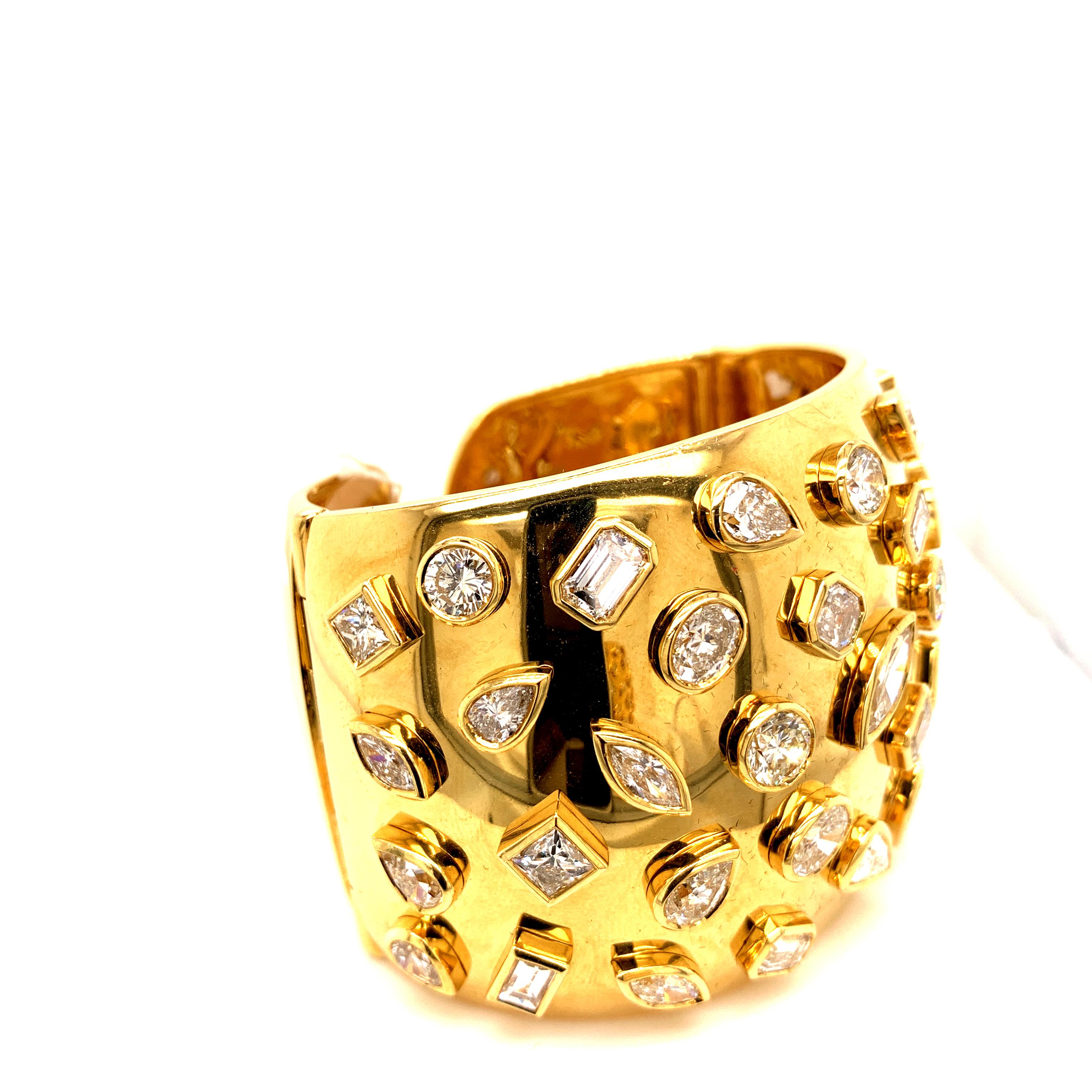 Women's Sophia D. 24.43 Carat Diamond Yellow Gold Bangle For Sale