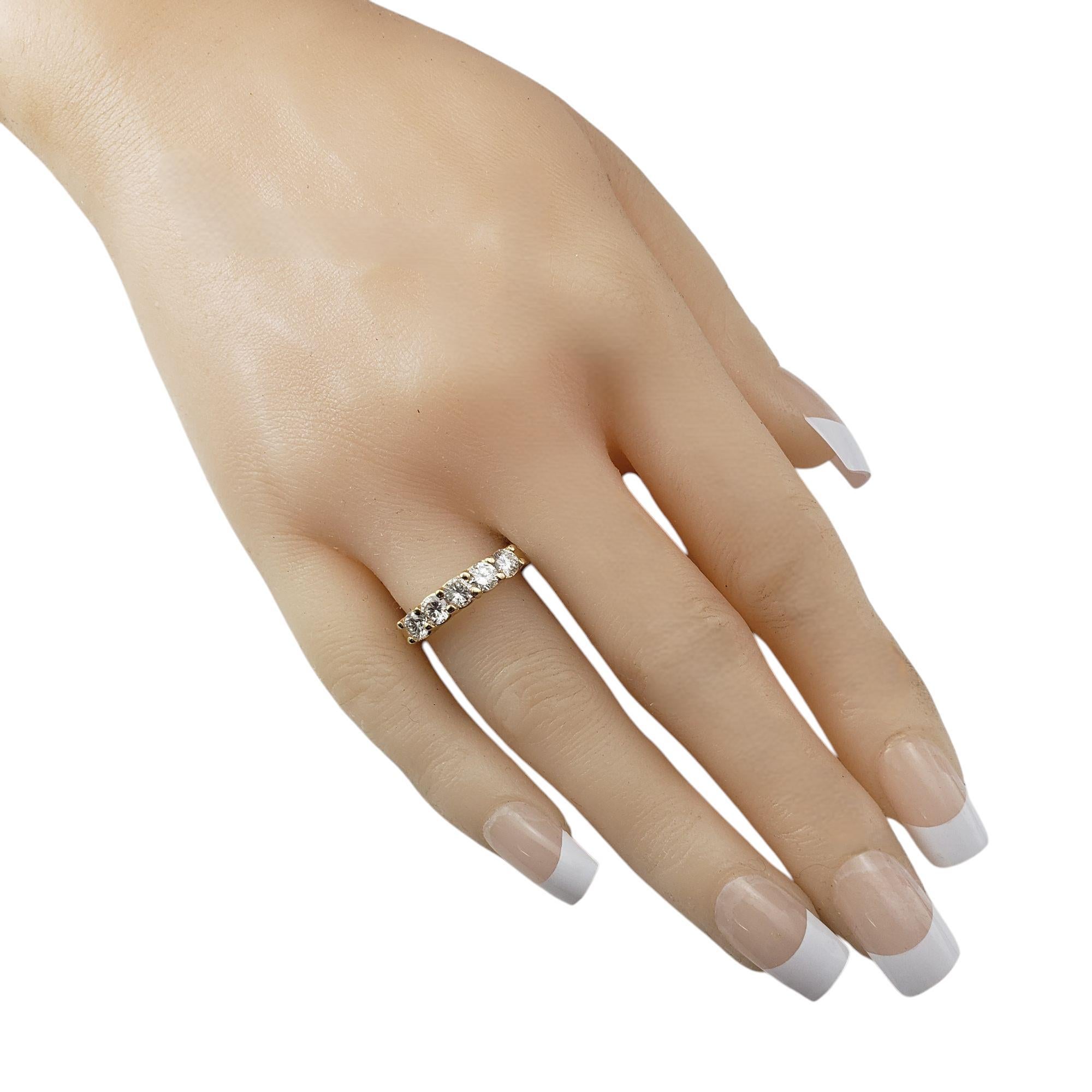 Contemporary 18K Yellow Gold and 5 Diamond Band Ring Size 8 #21122 For Sale