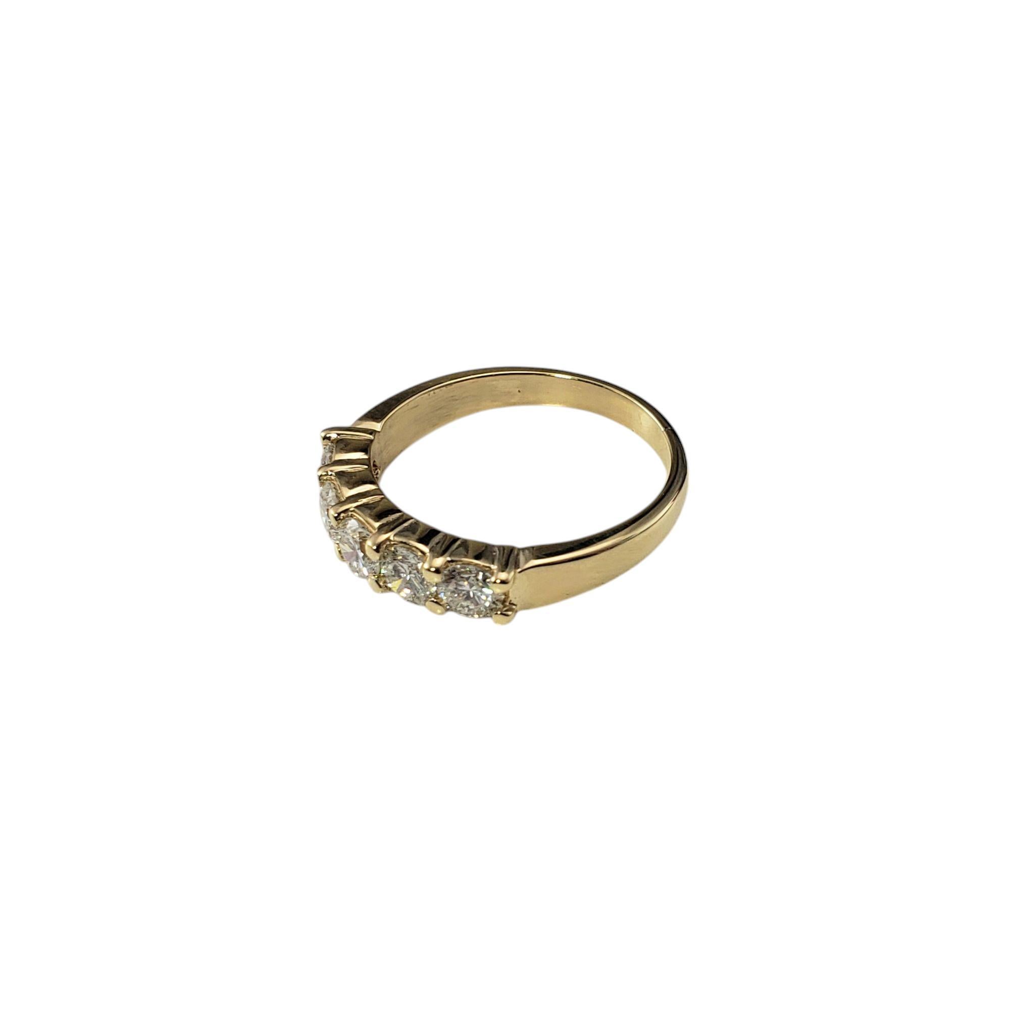 Women's 18K Yellow Gold and 5 Diamond Band Ring Size 8 #21122 For Sale