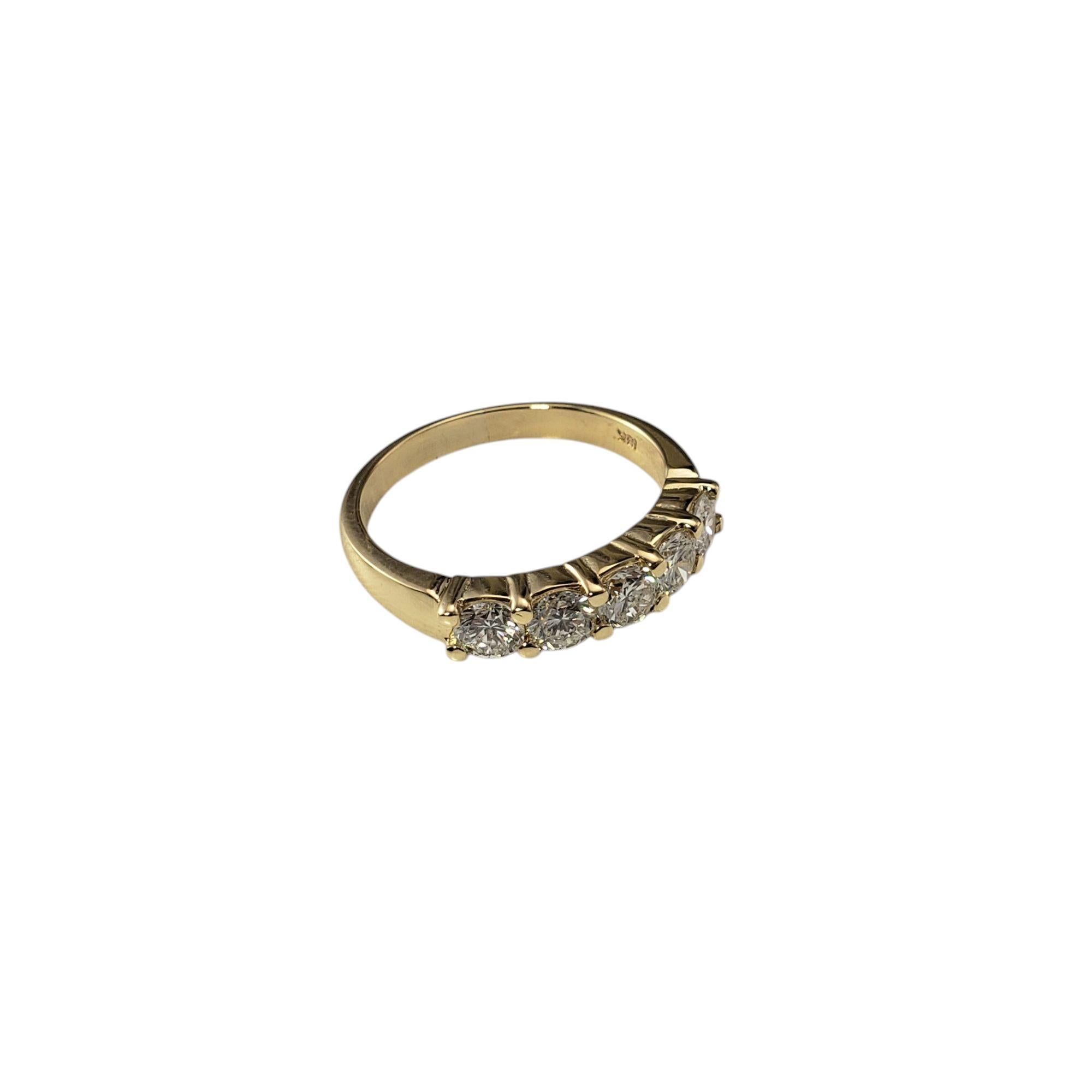 18K Yellow Gold and 5 Diamond Band Ring Size 8 #21122 For Sale 1