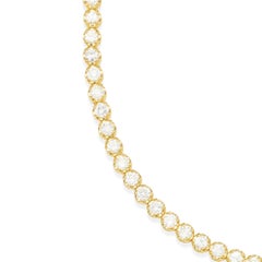 18k Yellow Gold and 5.55 Carat Diamond Tennis Bracelet, Size 7